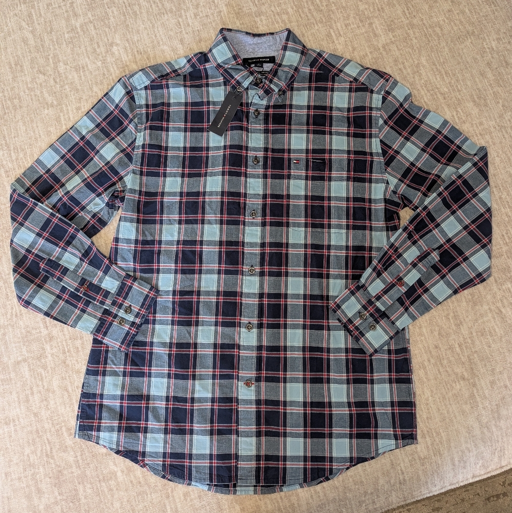 Tommy Hilfiger Men's Blue Plaid Shirt